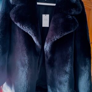 Seven7 Elegant Dark black Teddy Jacket